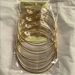 4 sets of Gold color large hoop earrings